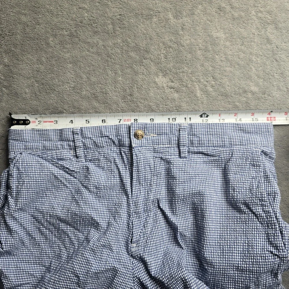Polo Ralph Lauren Shorts Men 30 (32) Blue White Check Stretch Classic Flesh Pony